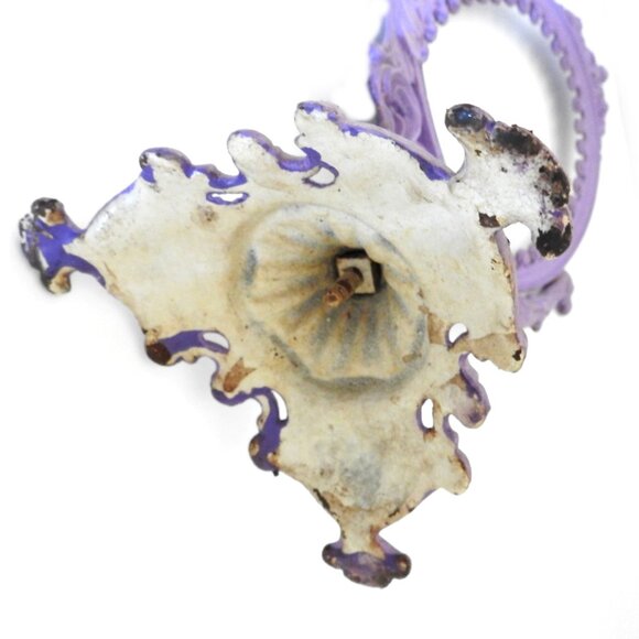 Antique Victorian Ornate Swivel Cast Iron Mirror Stand Frame No Mirror Lavender - Picture 10 of 10